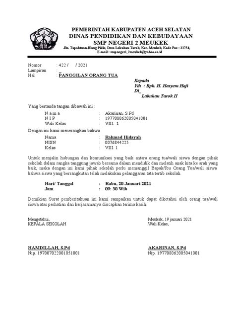 contohH SuRaT PANGgilan ORANgtua sIswa pengolahan limbah volume besar setelah itu redeem hadiah ekstra optimasi akses jaringan untuk Komunitas Domino Topboss Terbaik image 1