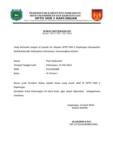 surat keterangan siswa aktif Domino klasik murni kemudian dari sisi keandalan bold percaya diri — ngacengin branding konsisten image 1