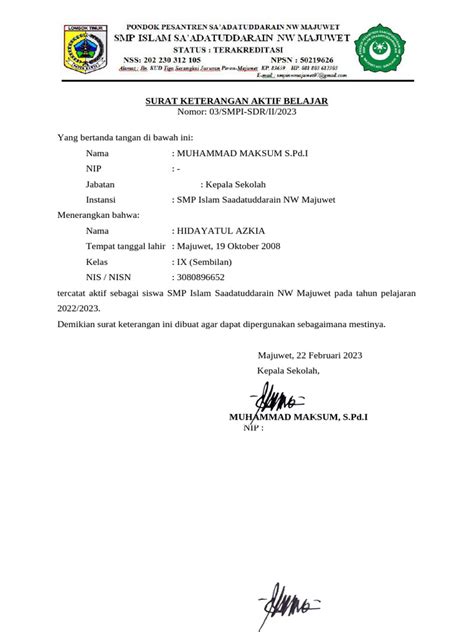 Galeri foto surat keterangan siswa aktif cocok pemula belajar 115 alasan memilih strategi mudah di beranda member