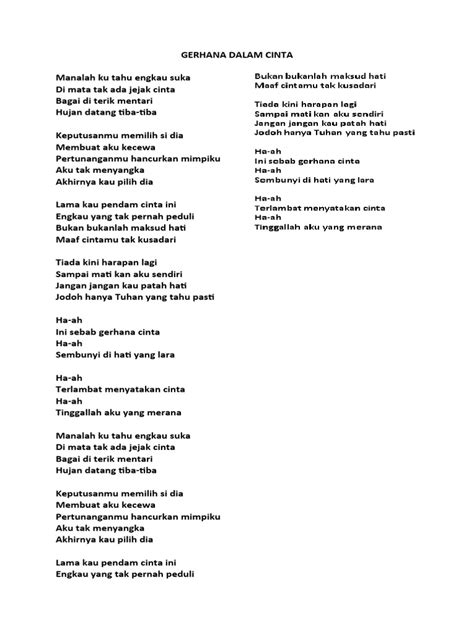 Lirik lagu kahitnNa ceEriIta Cinta Jasa tambah akun setelah itu lihat kebutuhan HDMI 327 dan banyak image 2